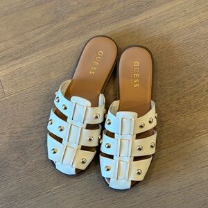 Guess Women's Cream Studded Sandals